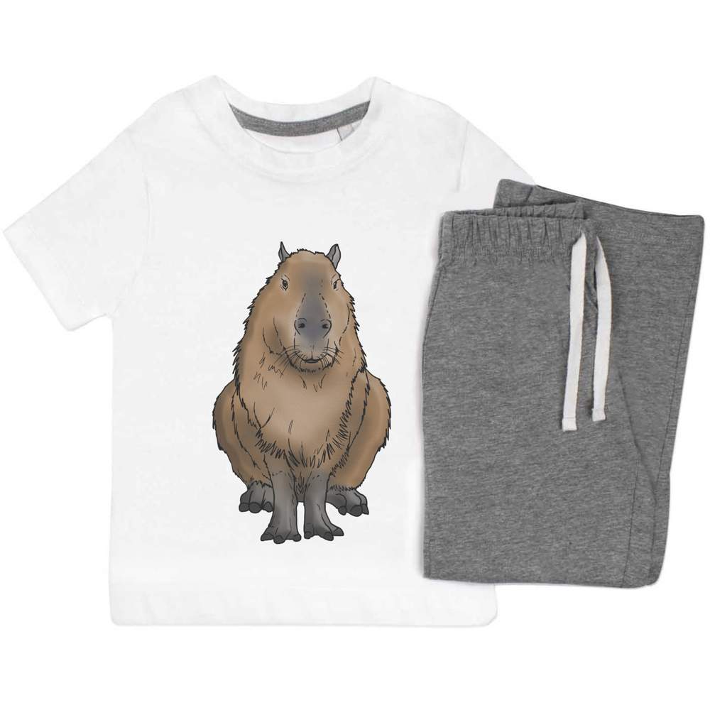'Sitting Capybara' Kids Nightwear / Pyjama Set (KP029193) - Picture 7 of 10