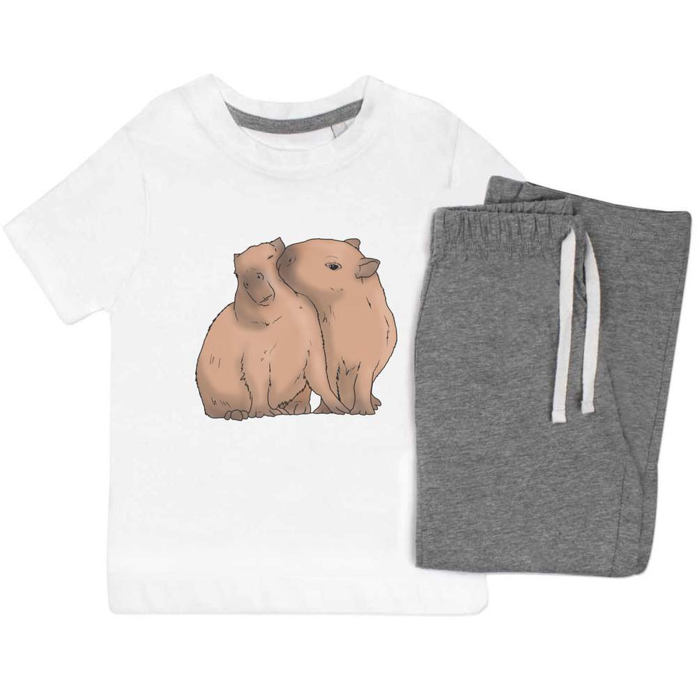'Kissing Capybara' Kids Nightwear / Pyjama Set (KP038714) - Picture 7 of 10
