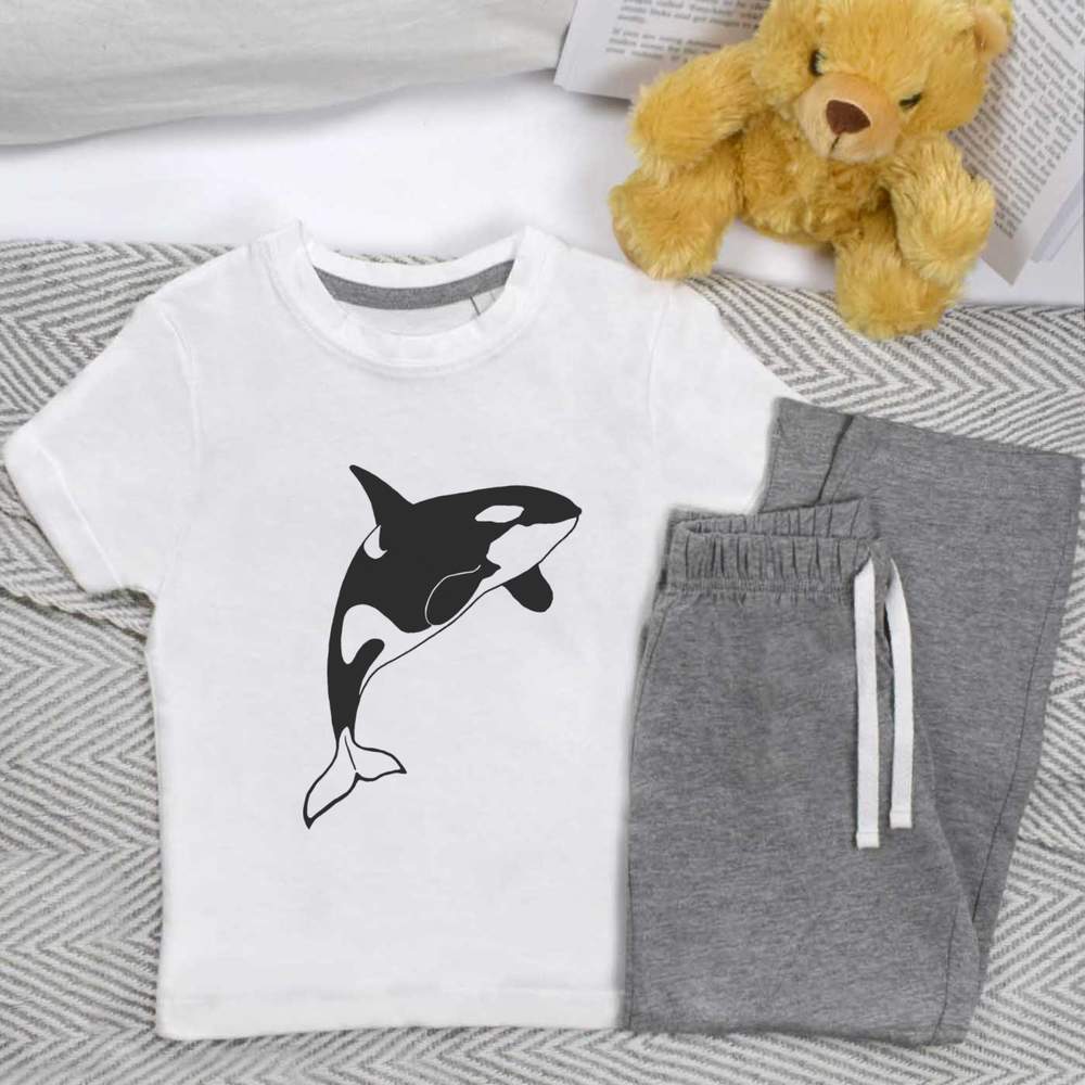 'Killer Whale' Kids Nightwear / Pyjama Set (KP003357) - Picture 8 of 10