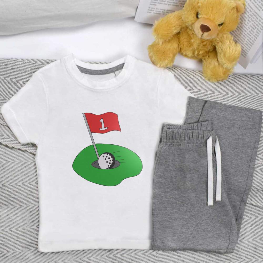 'Golf Ball & Hole' Kids Nightwear / Pyjama Set (KP024625) - Picture 8 of 10