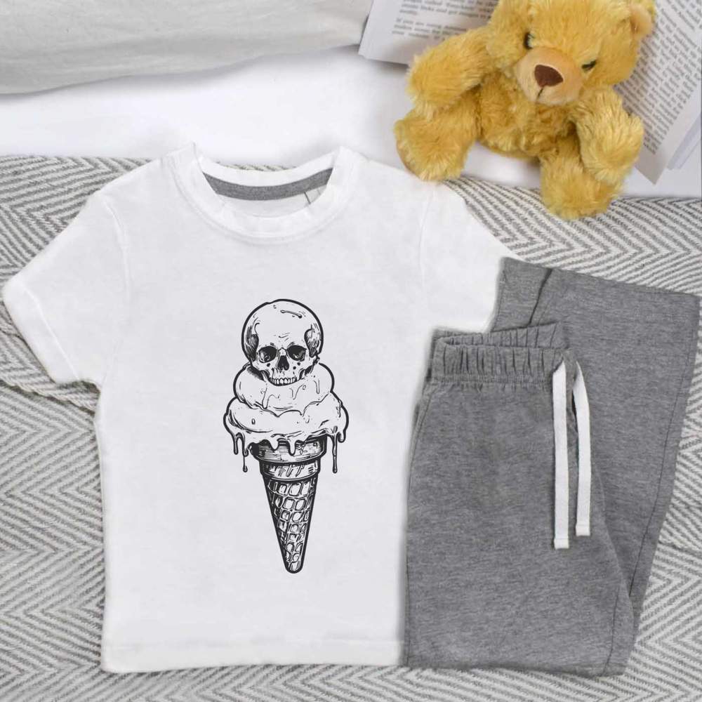 'Skull Icecream' Kids Nightwear / Pyjama Set (KP046559) - Picture 8 of 10
