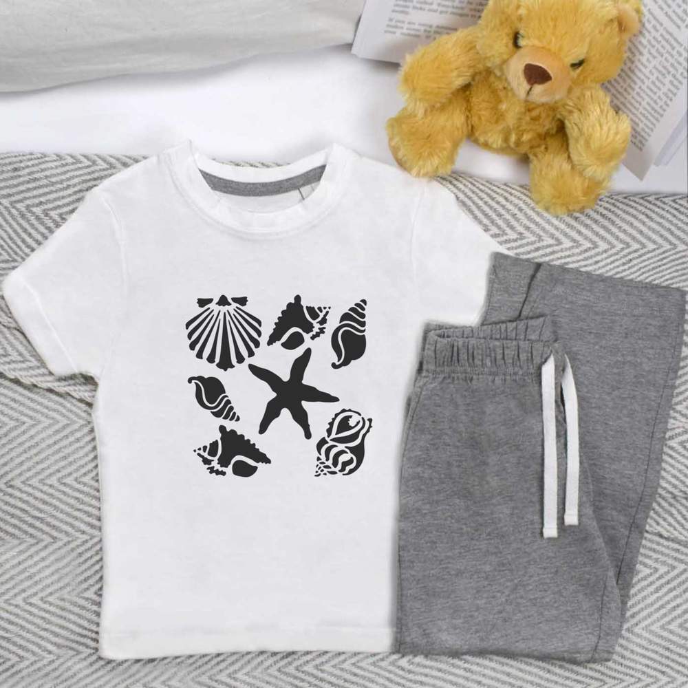 'Sea Shells & Starfish' Kids Nightwear / Pyjama Set (KP048660) - Picture 8 of 10