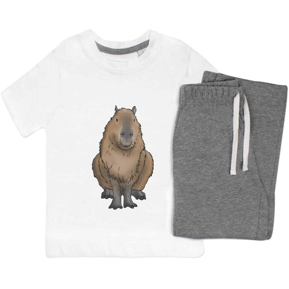 'Sitting Capybara' Kids Nightwear / Pyjama Set (KP029193) - Picture 9 of 10