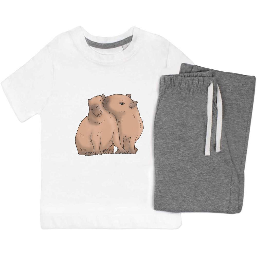 'Kissing Capybara' Kids Nightwear / Pyjama Set (KP038714) - Picture 9 of 10