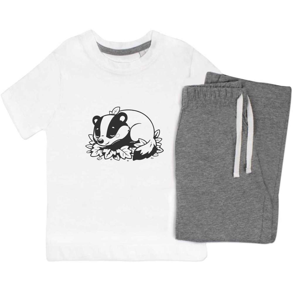 Kinder Nachtwäsche-/Pyjama-Set "Sleepy Badger" (KP056699) - Bild 9 von 10