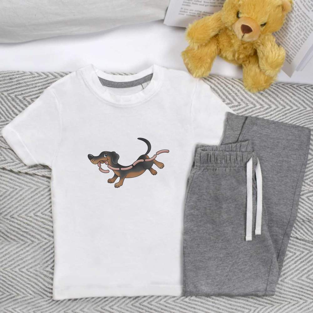 'Sausage Dog' Kids Nightwear / Pyjama Set (KP024416) - Picture 10 of 10