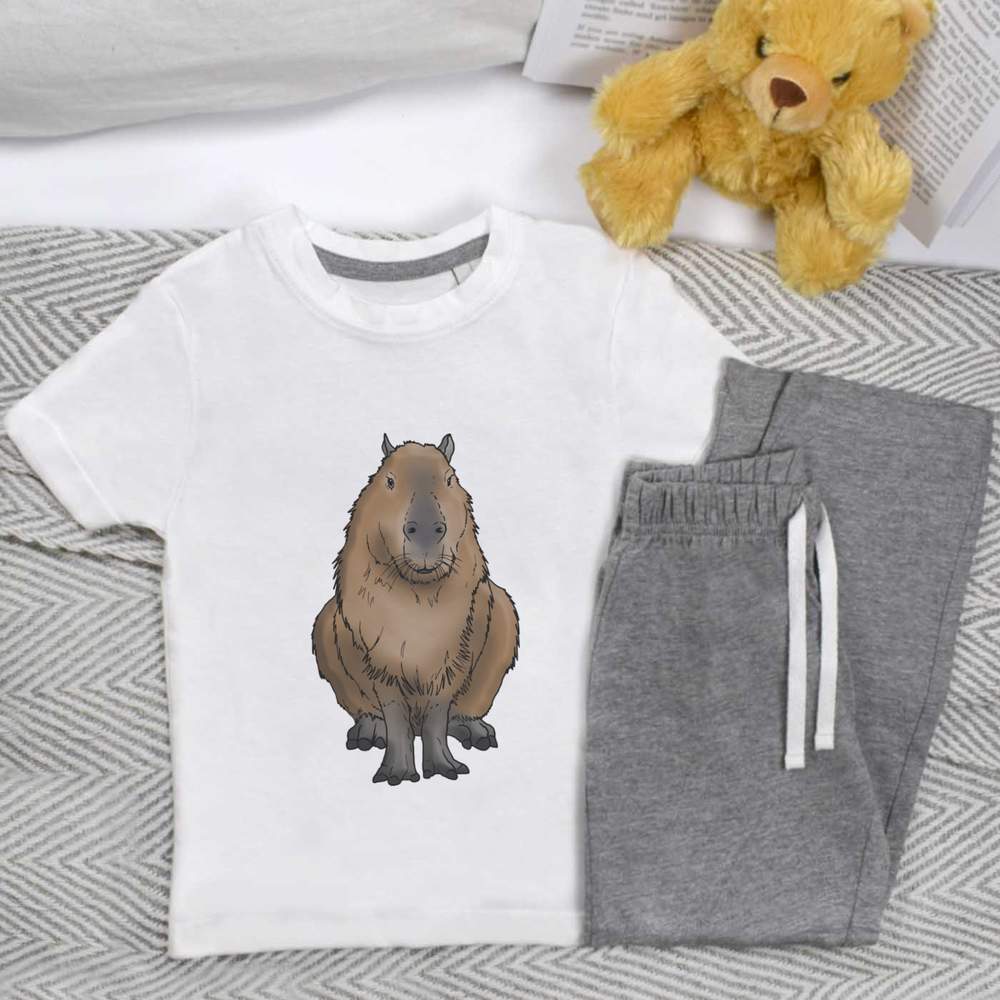 'Sitting Capybara' Kids Nightwear / Pyjama Set (KP029193) - Picture 10 of 10