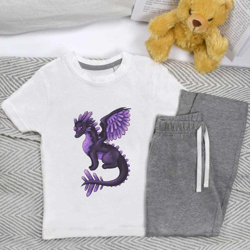 'Amethyst Dragon' Kids Nightwear / Pyjama Set (KP029653) - Picture 10 of 10