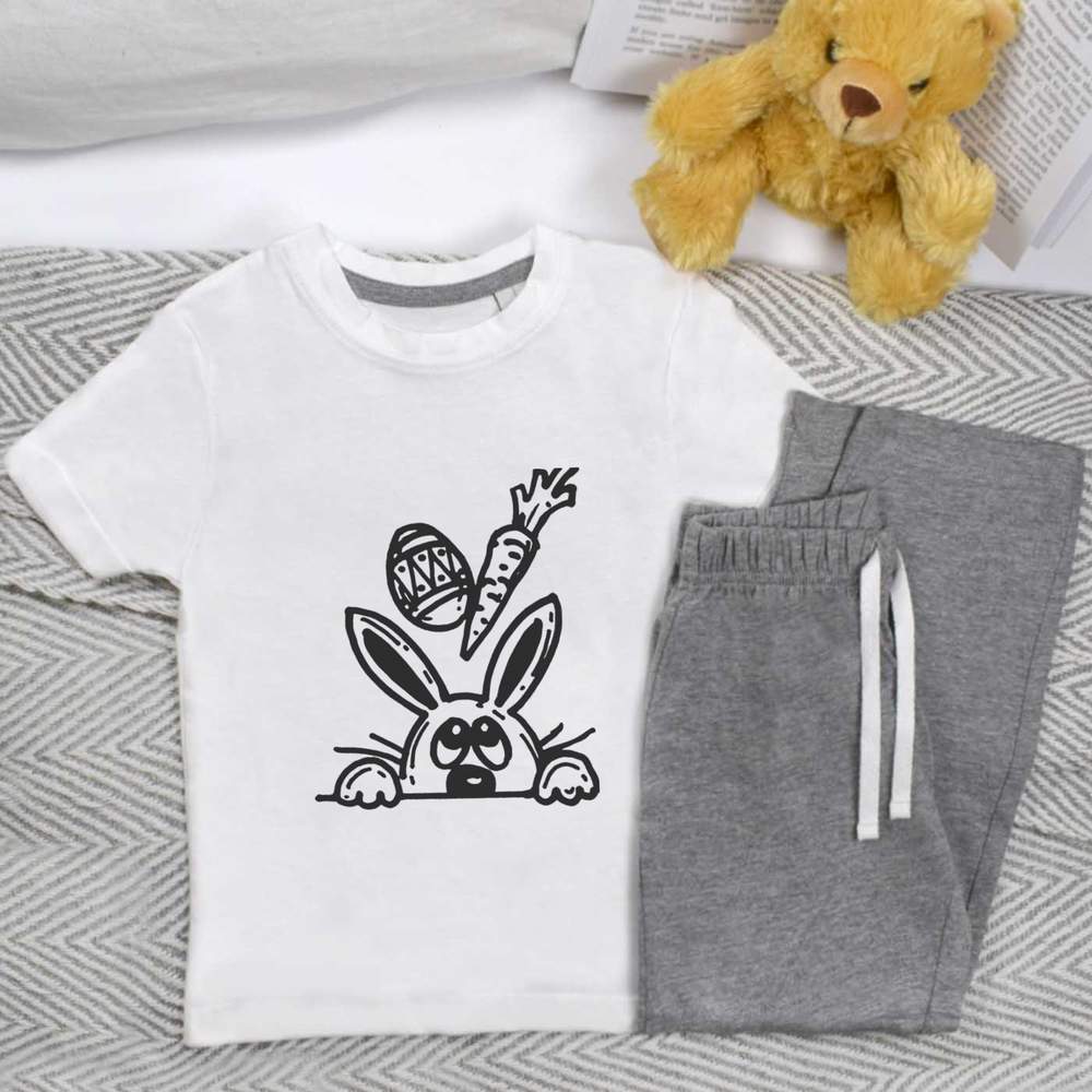 'Rabbit, Carrot & Easter Egg' Kids Nightwear / Pyjama Set (KP037735) - Picture 10 of 12