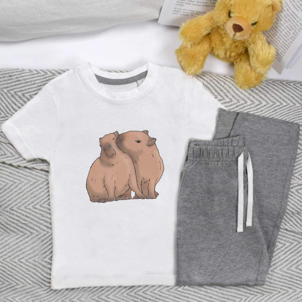 'Kissing Capybara' Kids Nightwear / Pyjama Set (KP038714) - Picture 10 of 10