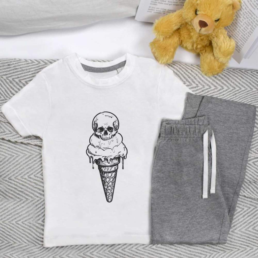 'Skull Icecream' Kids Nightwear / Pyjama Set (KP046559) - Picture 10 of 10