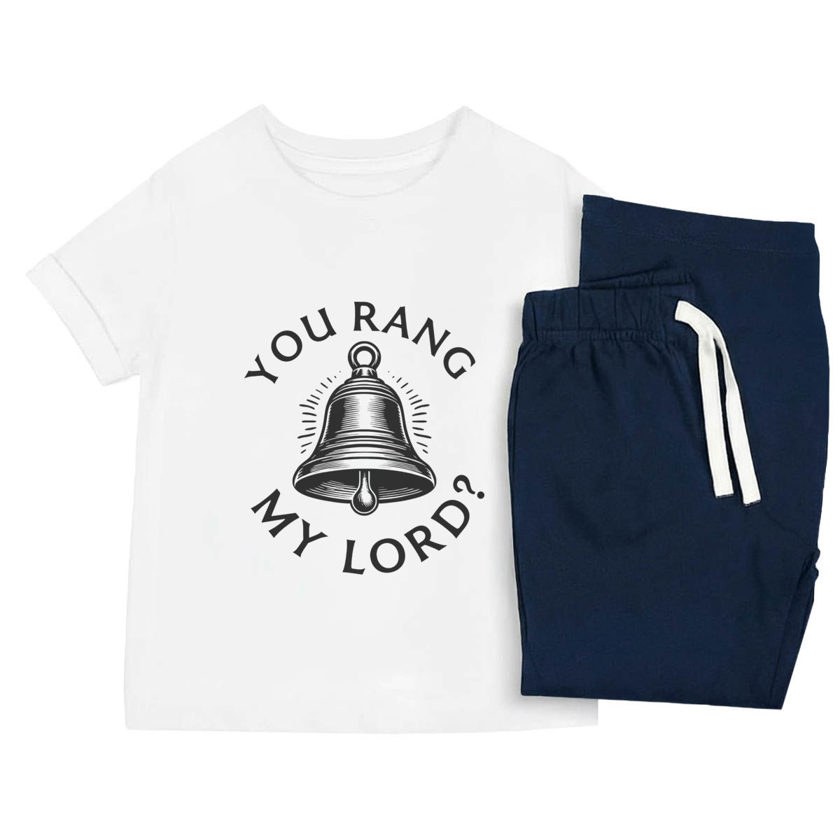 'You Rang My Lord' Kids Cotton Pyjama Set – Comfortable Children's Nightwear, Sleepwear and Loungewear -  Unisex for Boys and Girls - Navy, 5-6 Years (KP00396333)