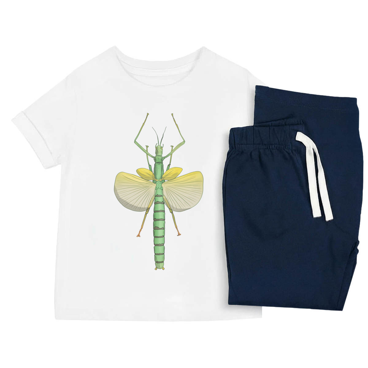 'Stick Insect' Kids Cotton Pyjama Set – Comfortable Children's Nightwear, Sleepwear and Loungewear -  Unisex for Boys and Girls - Navy, 7-8 Years (KP00341634)