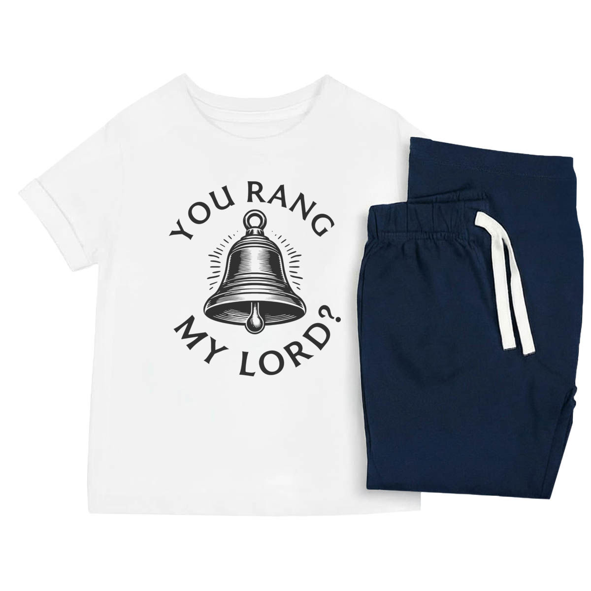 'You Rang My Lord' Kids Cotton Pyjama Set – Comfortable Children's Nightwear, Sleepwear and Loungewear -  Unisex for Boys and Girls - Navy, 7-8 Years (KP00396334)