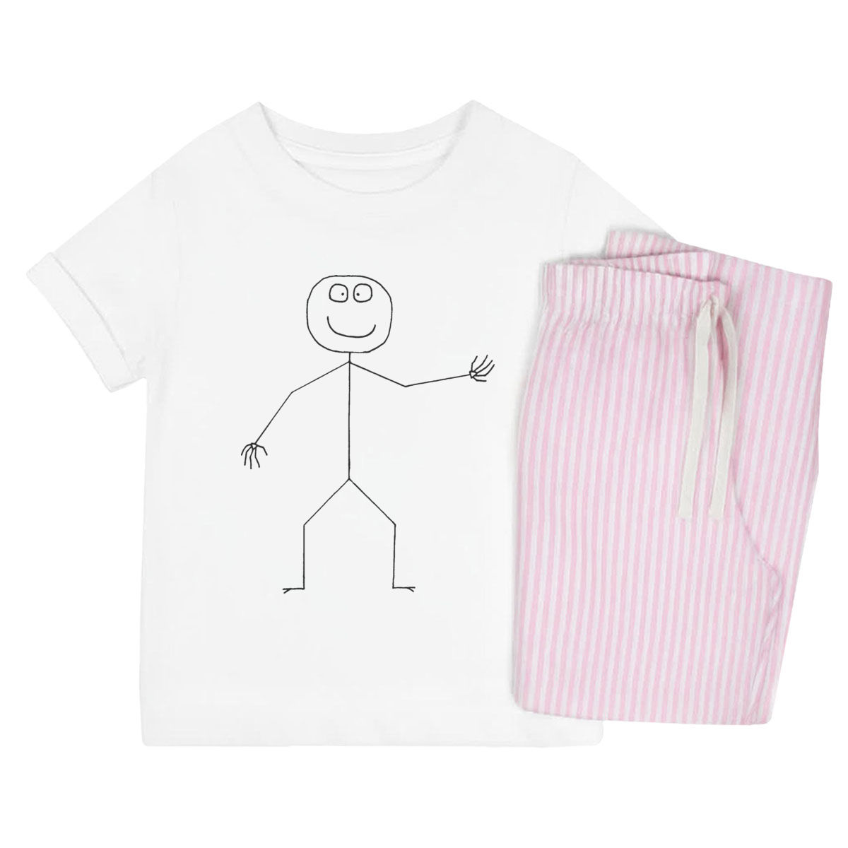 'Stick Man' Kids Cotton Pyjama Set – Comfortable Children's Nightwear, Sleepwear and Loungewear -  Unisex for Boys and Girls - Pink, 9-10 Years (KP00235177)