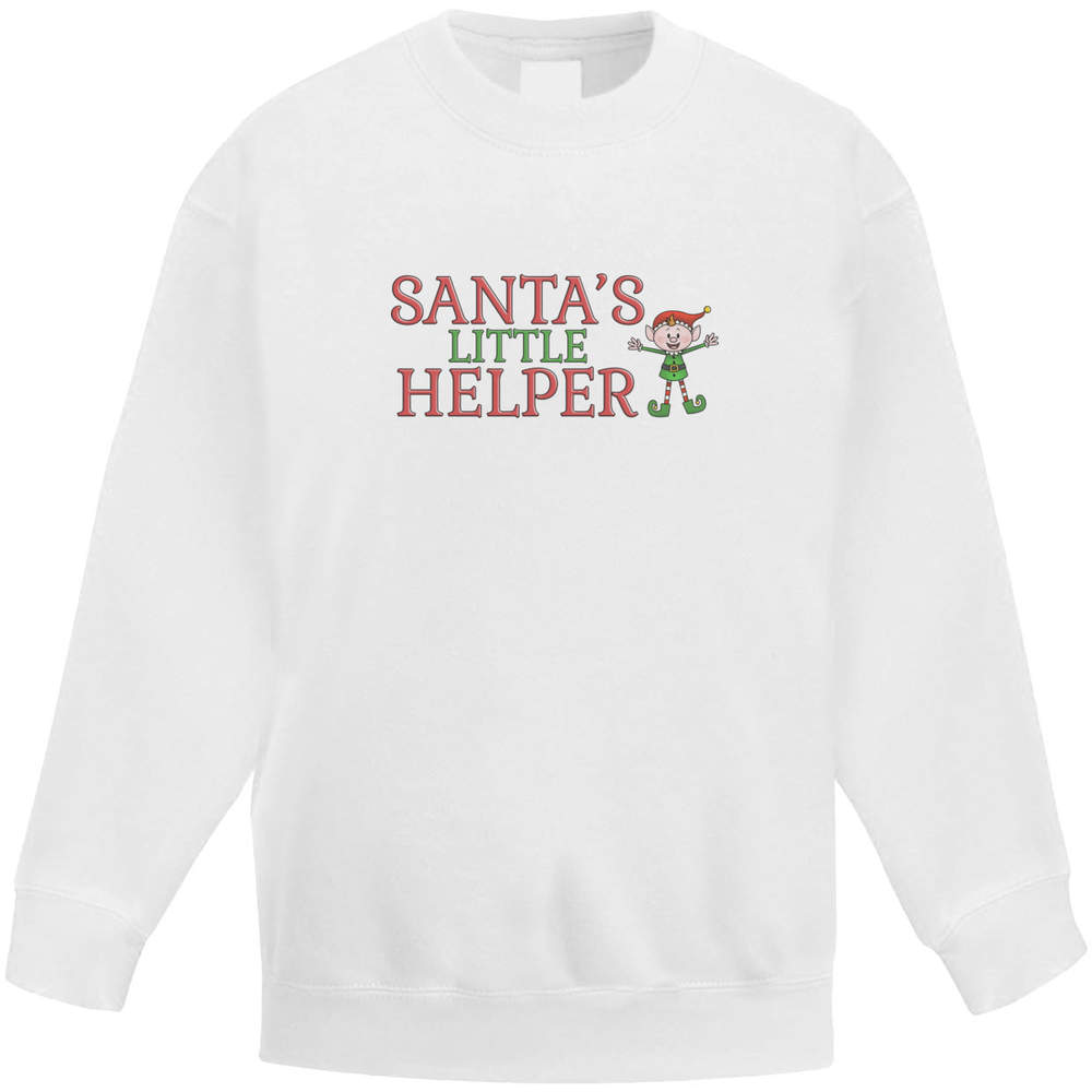 'Santa's Little Helper' Kid's Sweatshirt / Jumper (12-13 Years) (KW00085115)