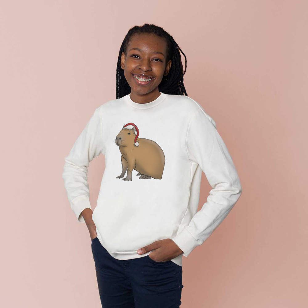 'Christmas Capybara' Kid's Sweatshirt / Sweater / Jumper (KW036639) - Picture 12 of 14