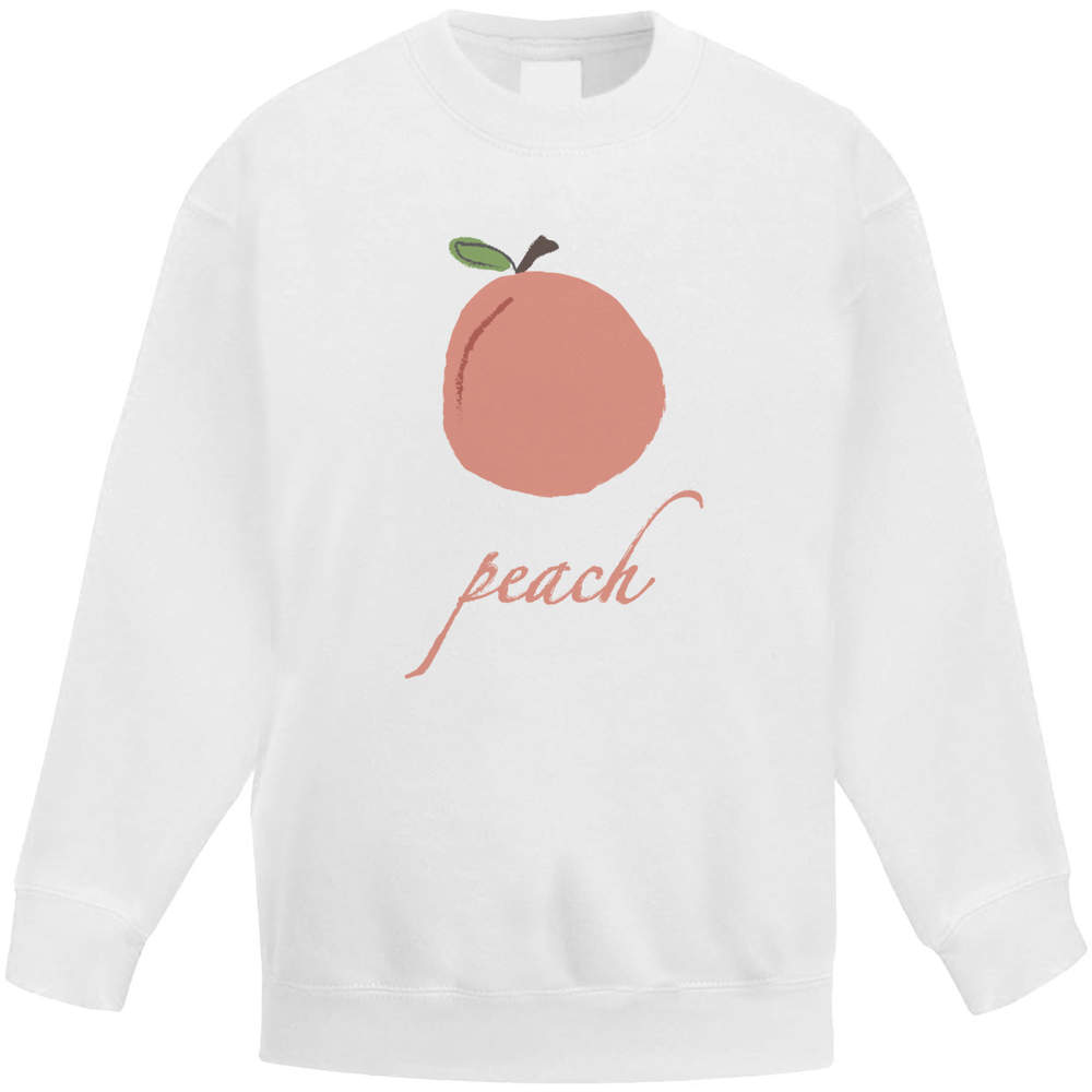 'Peach Fruit Illustration Drawing' Kid's Sweatshirt / Jumper (12-13 Years) (KW00128682)