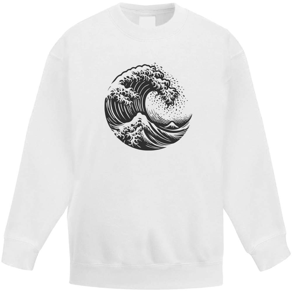'Tsunami Ocean Wave' Kid's Sweatshirt / Jumper (12-13 Years) (KW00171966)