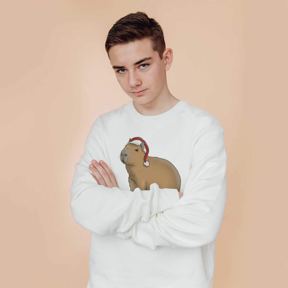 'Christmas Capybara' Kid's Sweatshirt / Sweater / Jumper (KW036639) - Picture 14 of 14