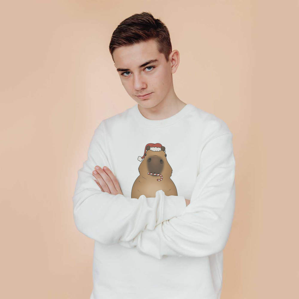 'Capybara Christmas Greeting' Kid's Sweatshirt / Sweater / Jumper (KW041927) - Picture 14 of 14