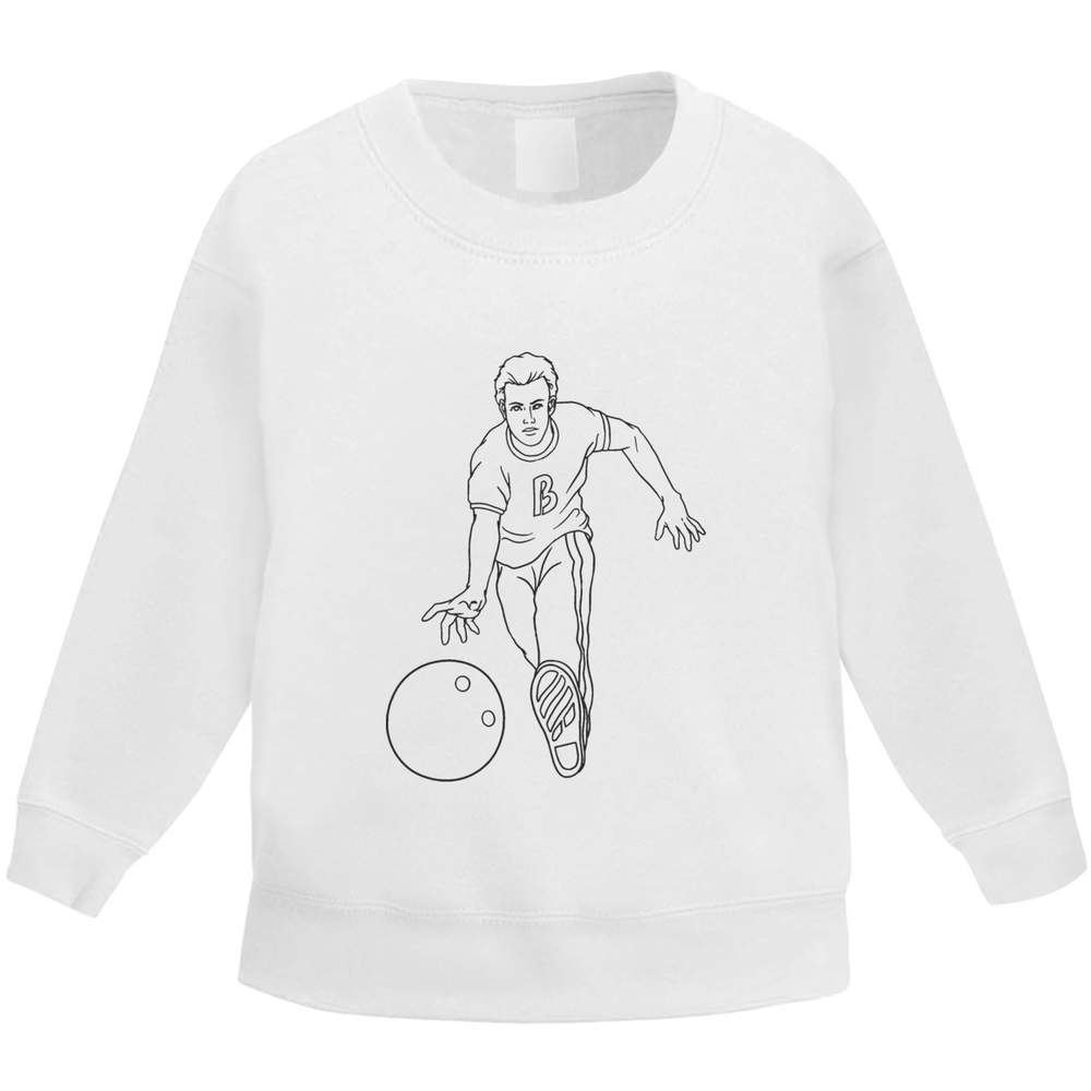 'Bowling Man' Kid's Sweatshirt / Sweater / Jumper (KW022532)