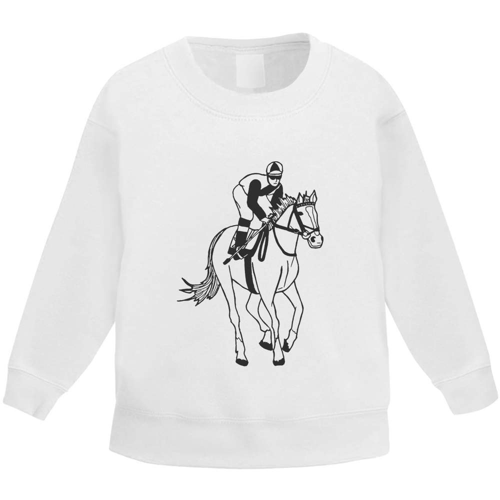 'Jockey Riding Horse' Kid's Sweatshirt / Sweater / Jumper (KW024389)