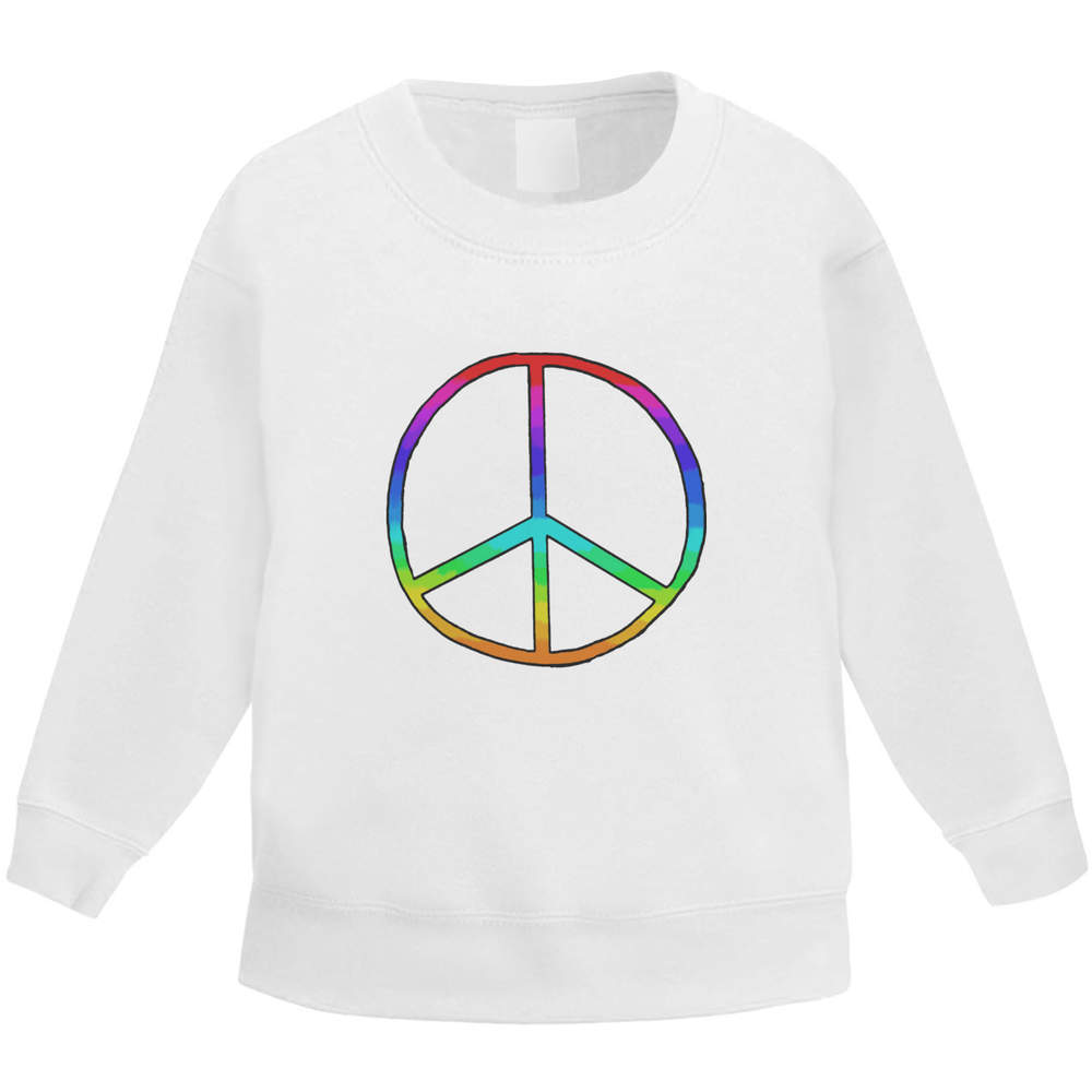 'Rainbow Peace Symbol' Kid's Sweatshirt / Sweater / Jumper (KW024899)