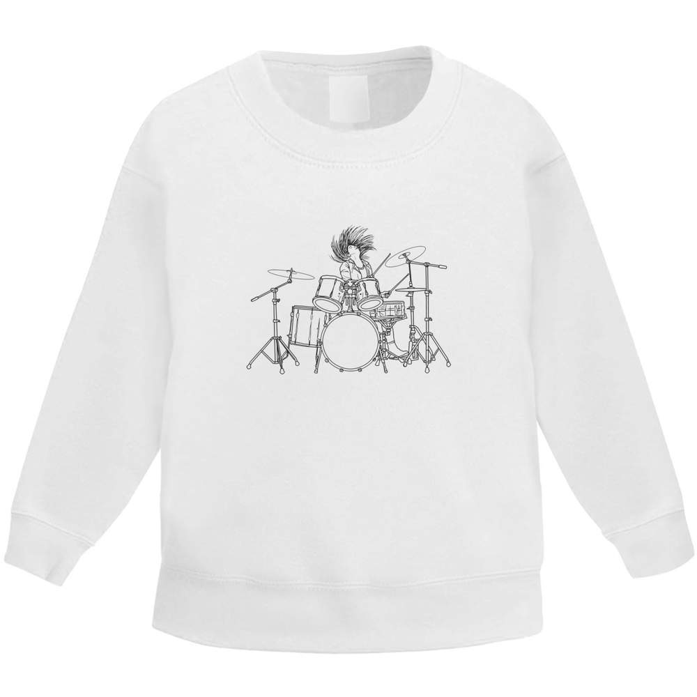 'Rock Drummer' Kid's Sweatshirt / Jumper (3-4 Years) (KW00071815)