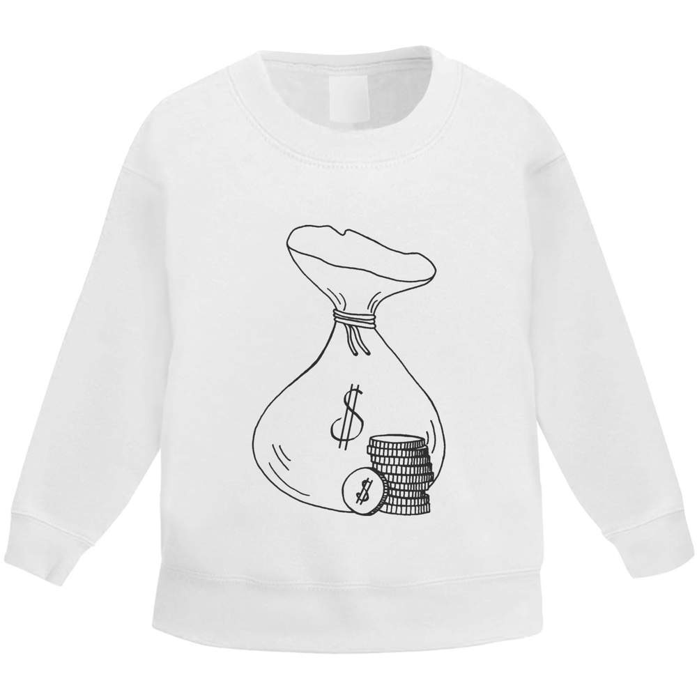 'Dollar Money Bag & Coins' Kid's Sweatshirt / Sweater / Jumper (KW030212)