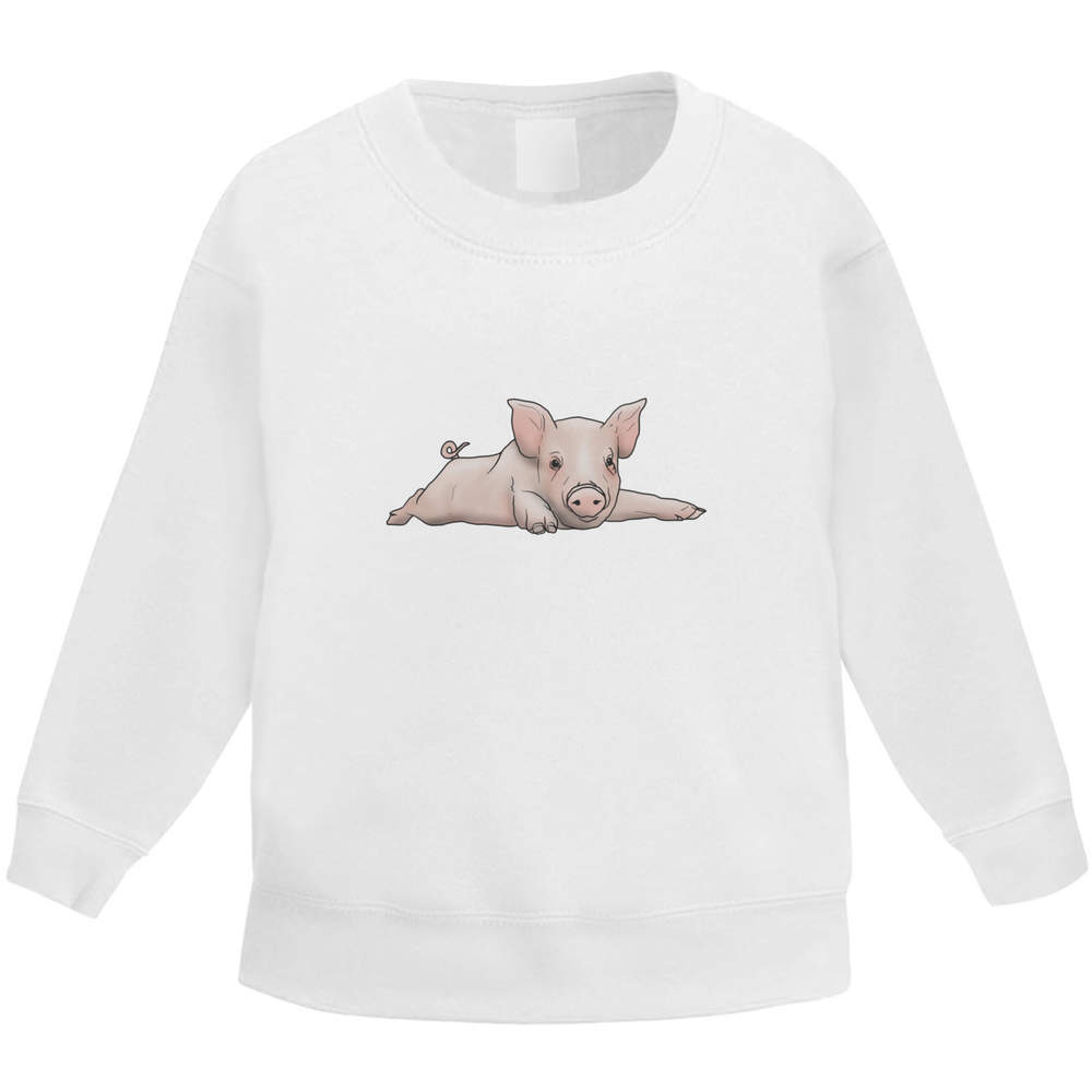 'Lazy Piglet' Kid's Sweatshirt / Sweater / Jumper (KW031275)