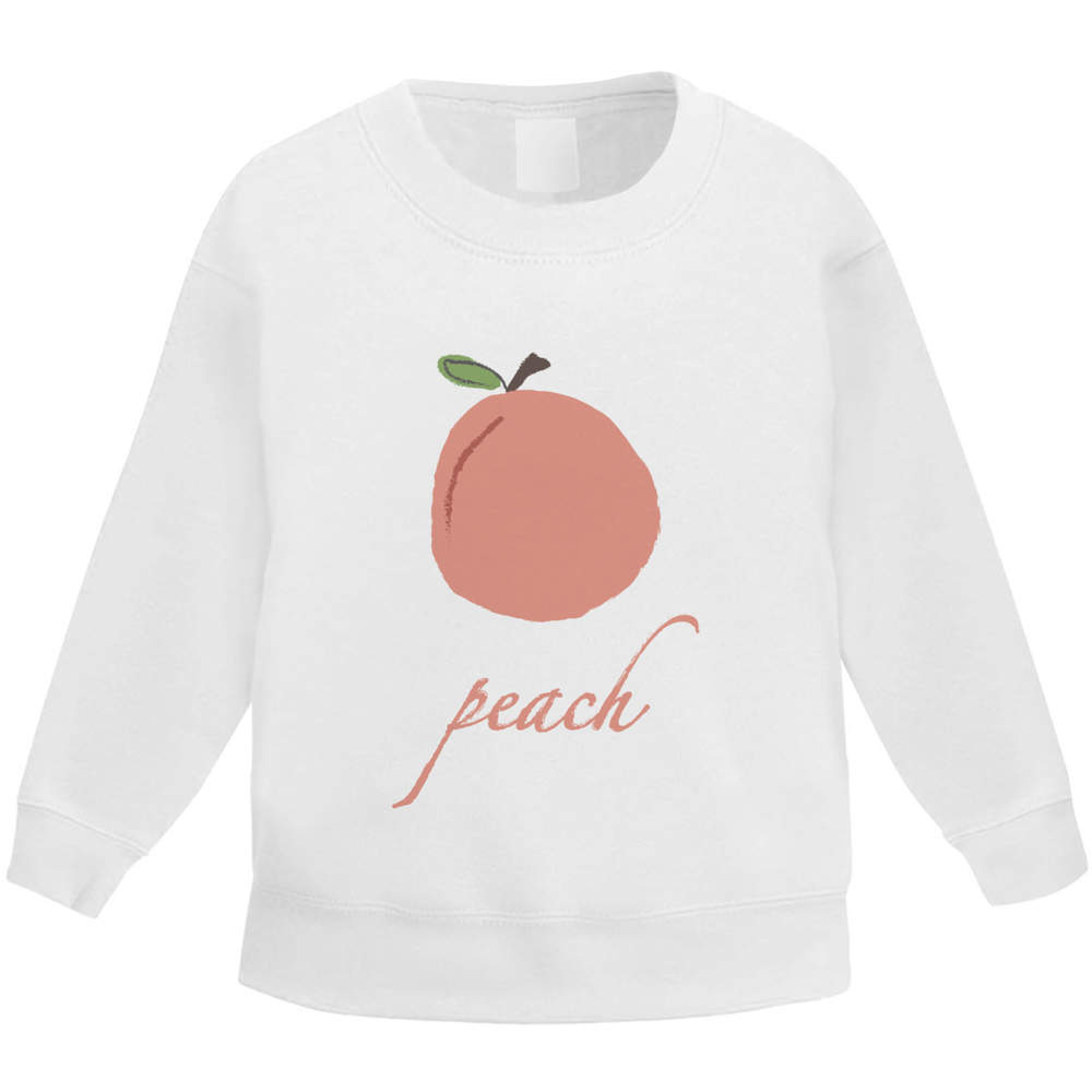 'Peach Fruit Illustration Drawing' Kid's Sweatshirt / Sweater / Jumper (KW040264)