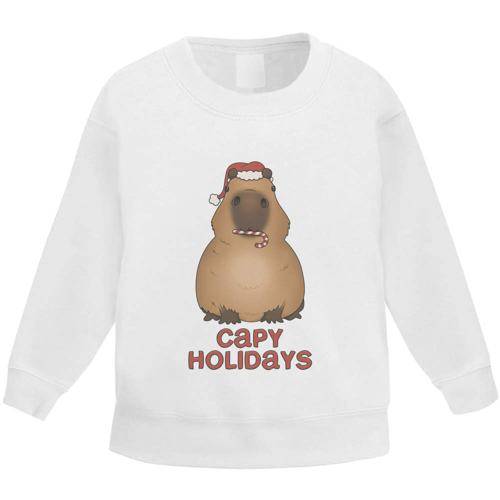 'Capybara Christmas Greeting' Kid's Sweatshirt / Sweater / Jumper (KW041927) - Picture 3 of 14
