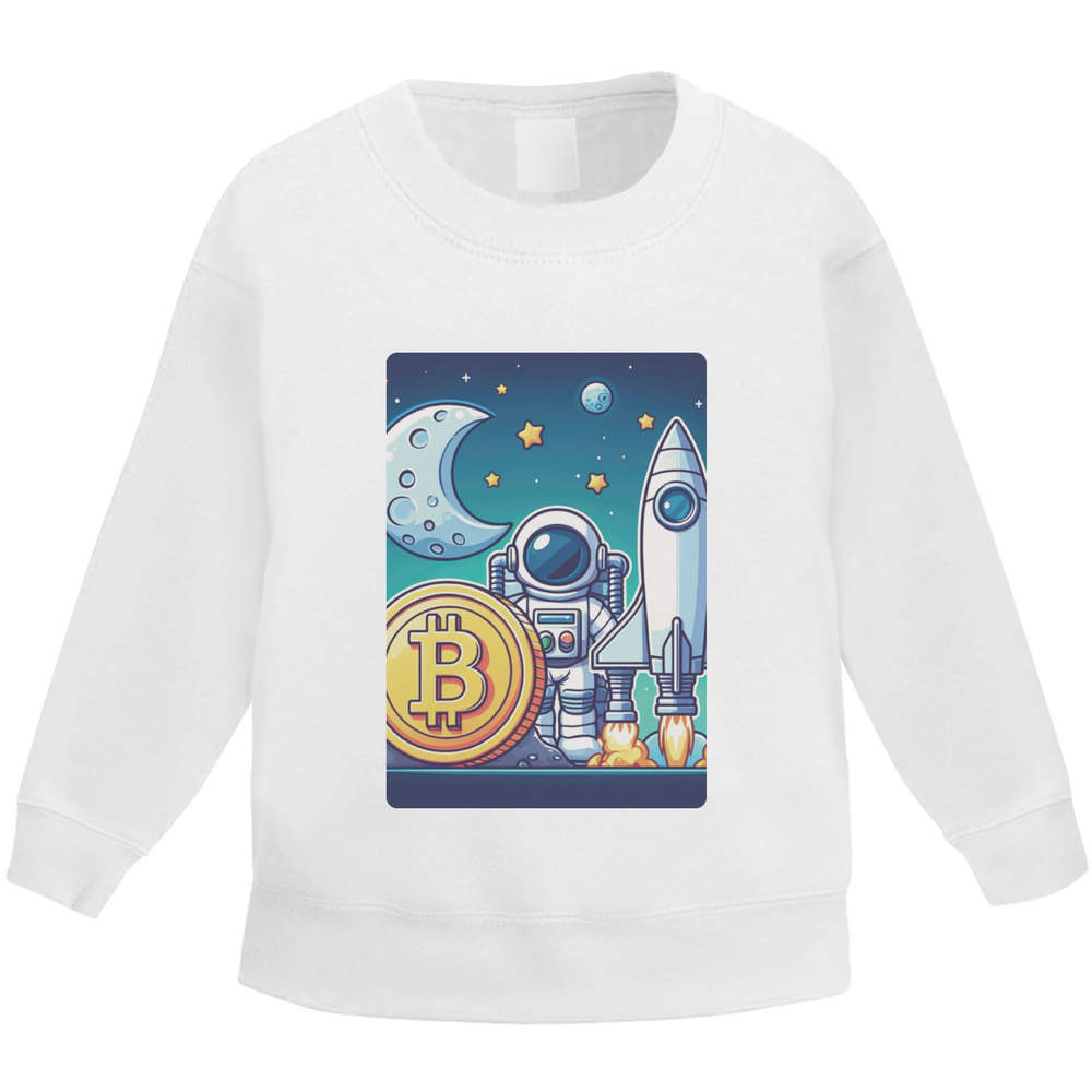 'Bitcoin to the Moon' Kid's Sweatshirt / Sweater / Jumper (KW044033)