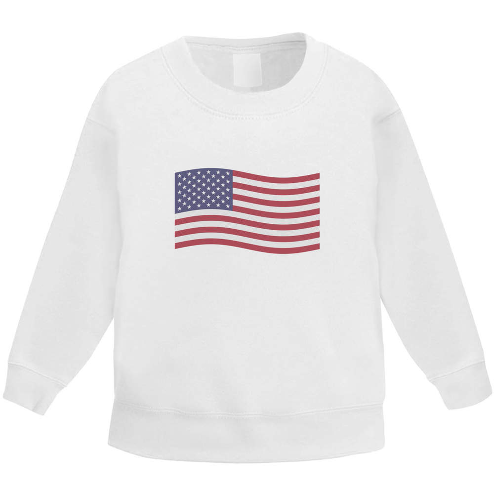 'Waving American Flag' Kid's Sweatshirt / Sweater / Jumper (KW044181)