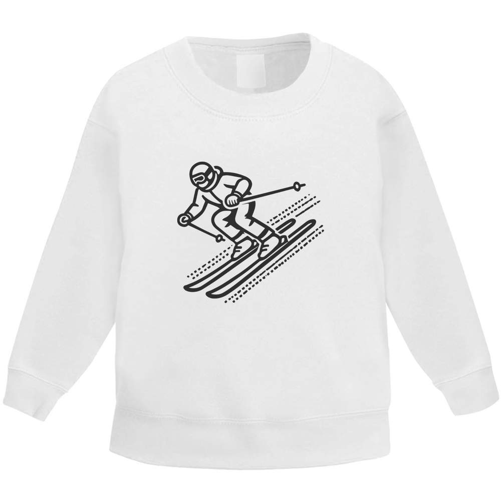 'Downhill Skiing' Kid's Sweatshirt / Sweater / Jumper (KW047666)
