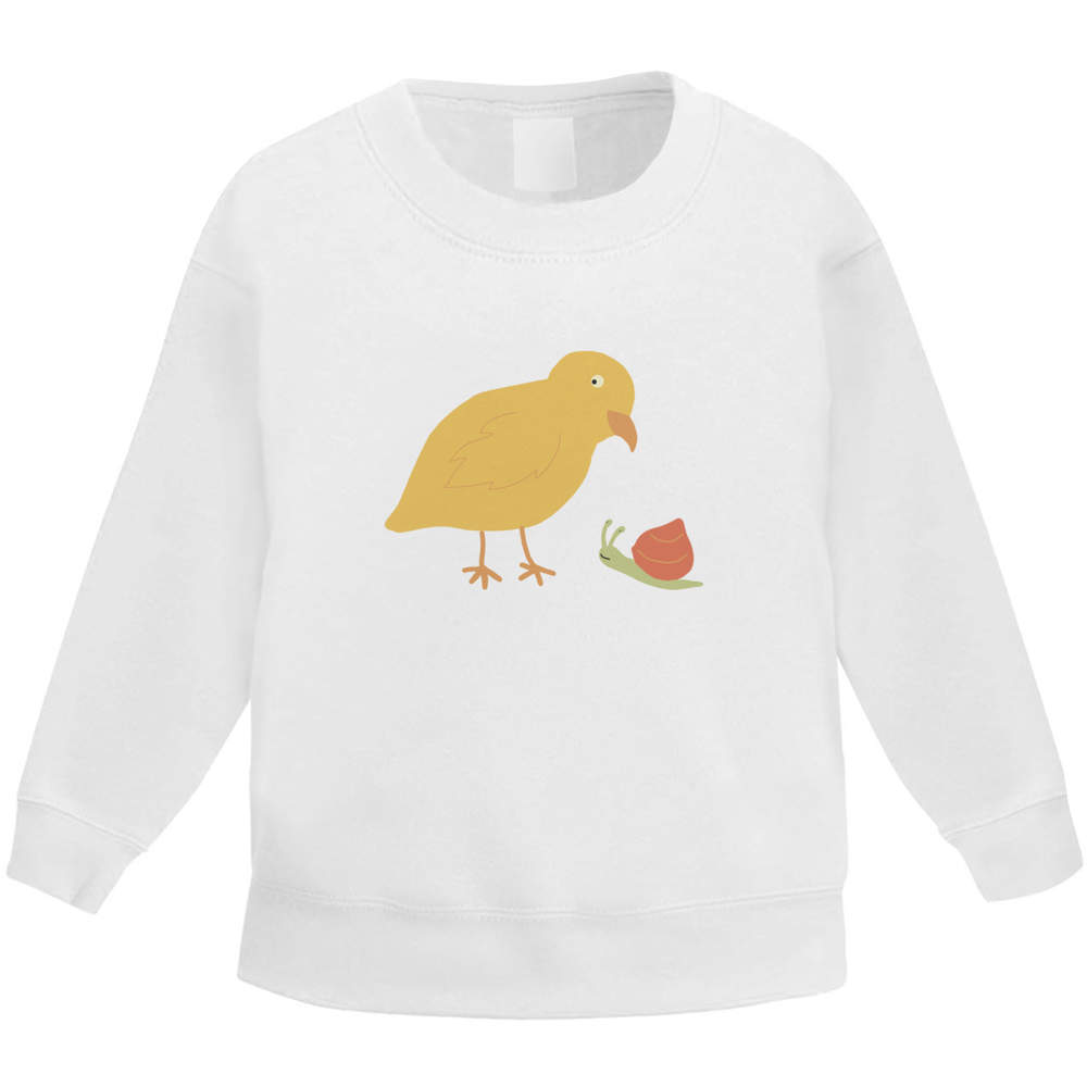 'Chick And A Snail' Kid's Sweatshirt / Sweater / Jumper (KW048468)