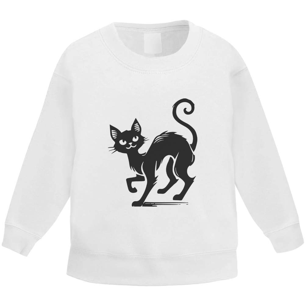'Halloween Cat' Kid's Sweatshirt / Sweater / Jumper (KW049327)