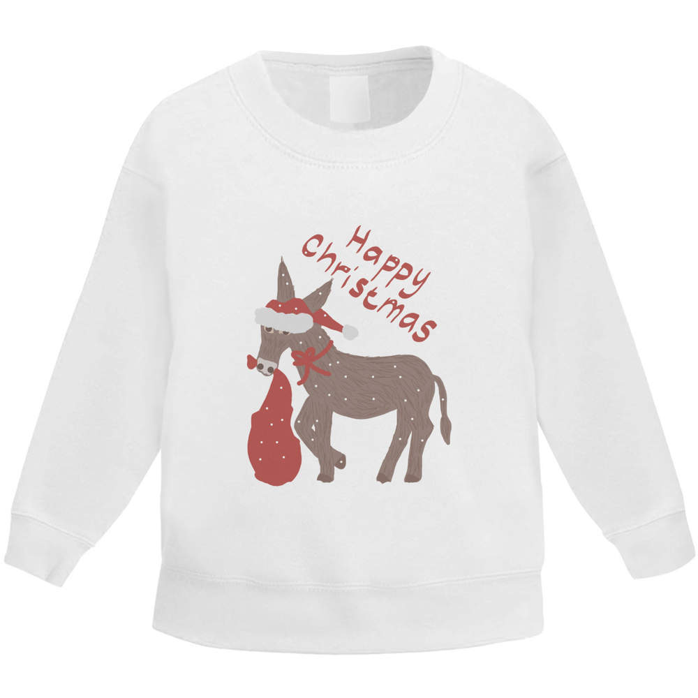 'Donkey & Christmas Gifts' Kids Sweatshirt / Jumper - Childrens Sweatshirt for School, Sports, Play and Outdoor Wear (KW050338)