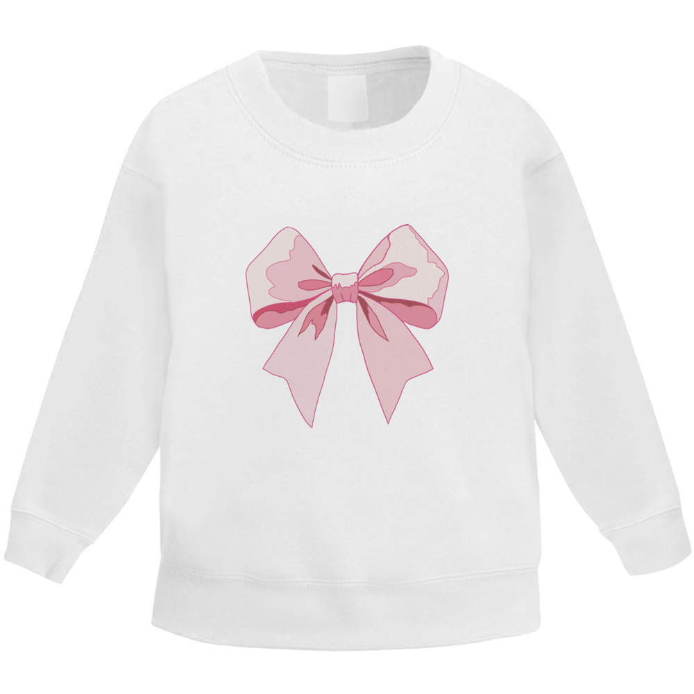 'Pink Bow' Kid's Sweatshirt / Sweater / Jumper (KW051517)