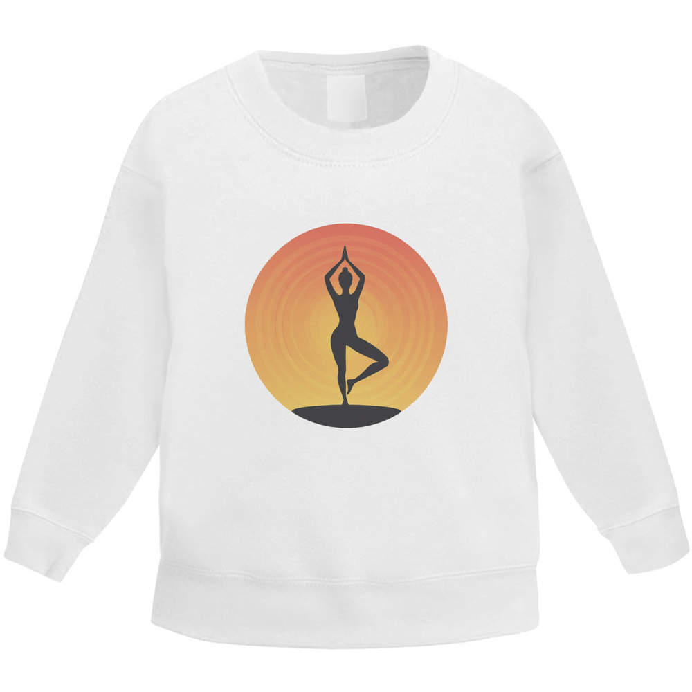 'Yoga Pose Silhouette' Kid's Sweatshirt / Sweater / Jumper (KW052287)