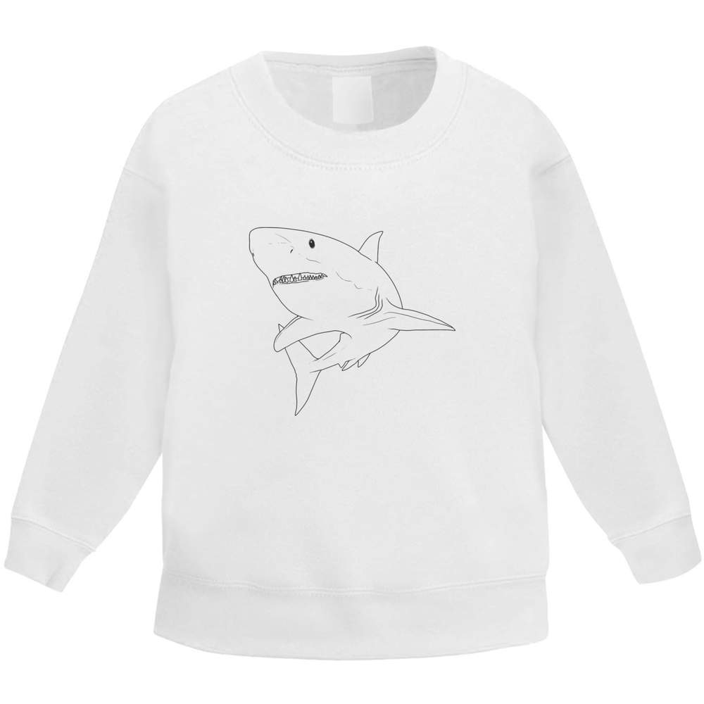 'Great White Shark' Kids Sweatshirt / Jumper - Childrens Sweatshirt for School, Sports, Play and Outdoor Wear (KW053611)
