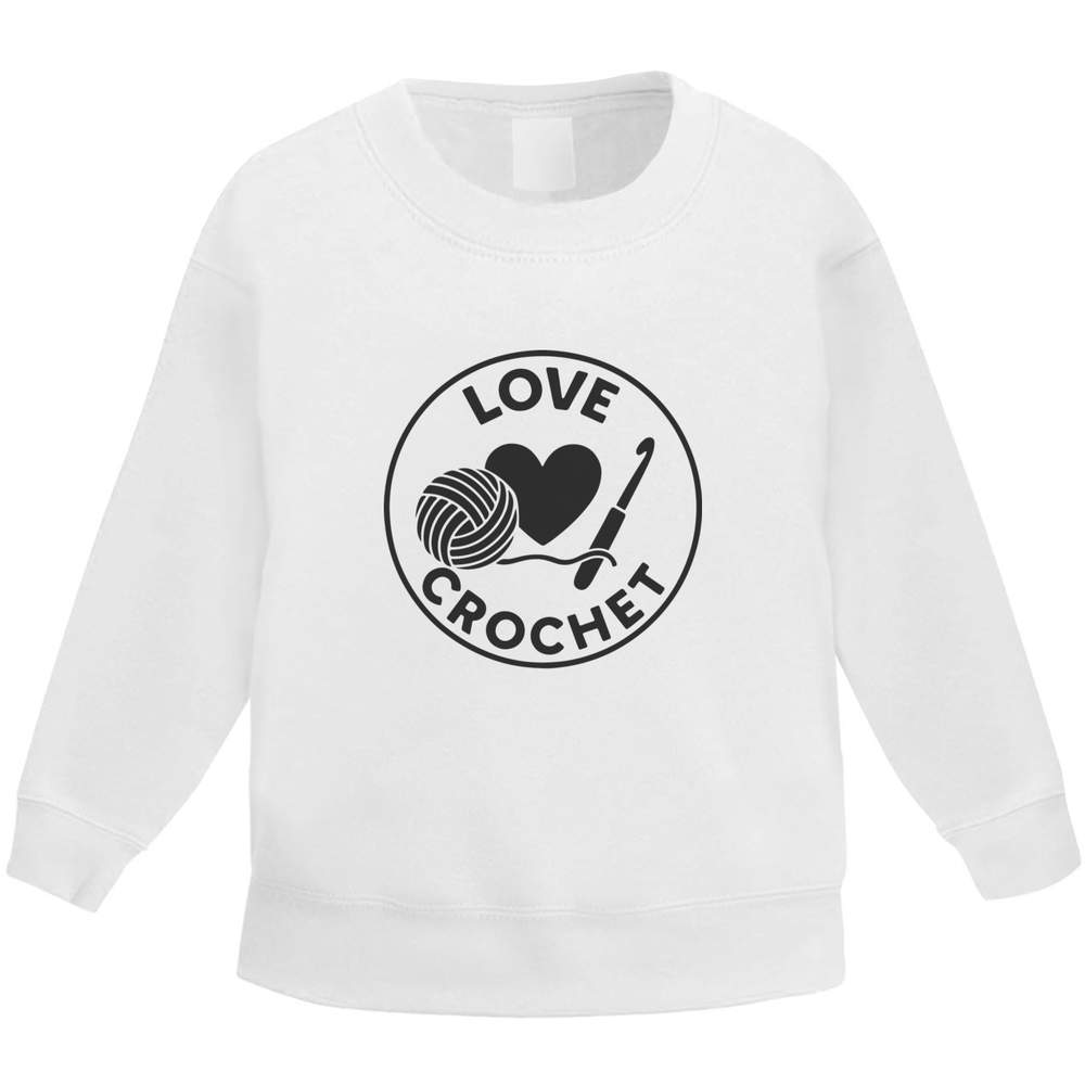 'Love Crochet' Kid's Sweatshirt / Sweater / Jumper (KW054003)