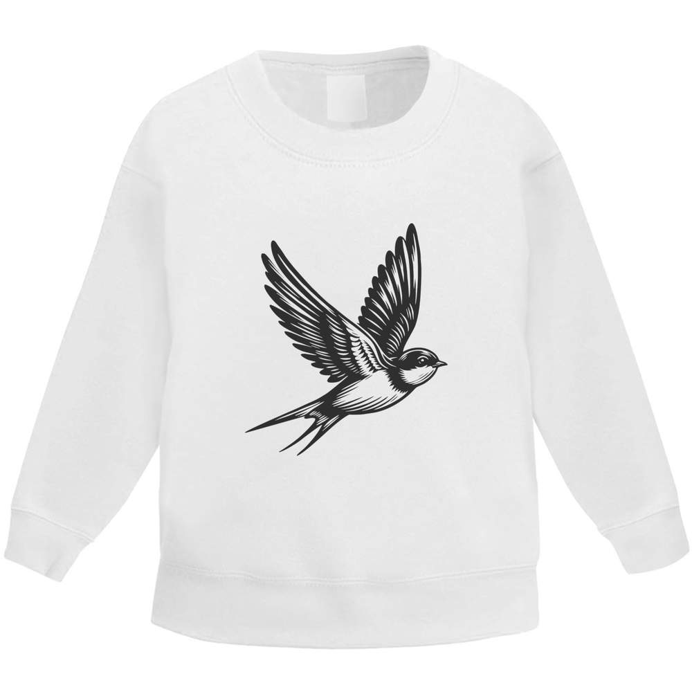 'Swallow Bird In Flight' Kid's Sweatshirt / Sweater / Jumper (KW055022)