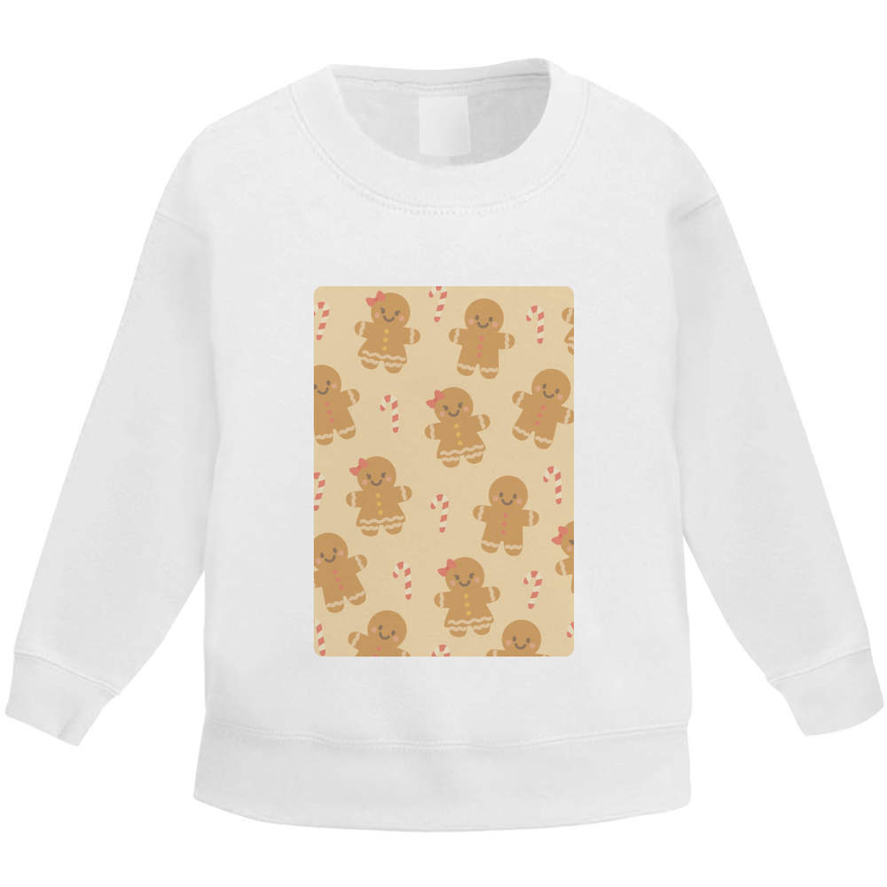 'Gingerbread Pattern' Kid's Sweatshirt / Sweater / Jumper (KW055169)