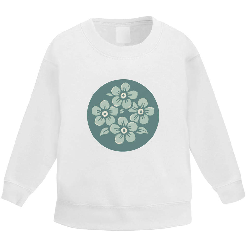 'Forget Me Not Circle' Kid's Sweatshirt / Sweater / Jumper (KW056072)