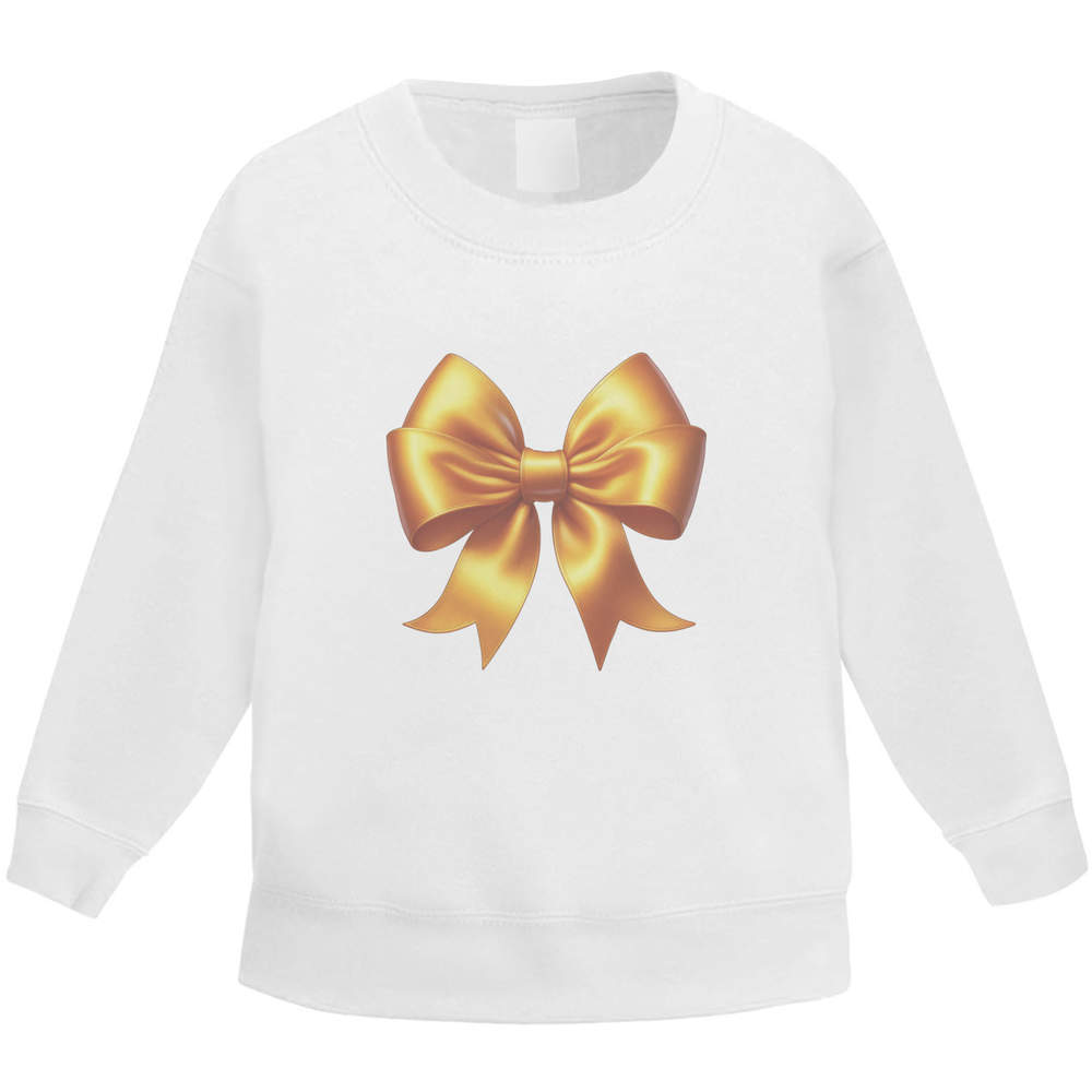 'Pretty Yellow Bow' Kid's Sweatshirt / Sweater / Jumper (KW056220)