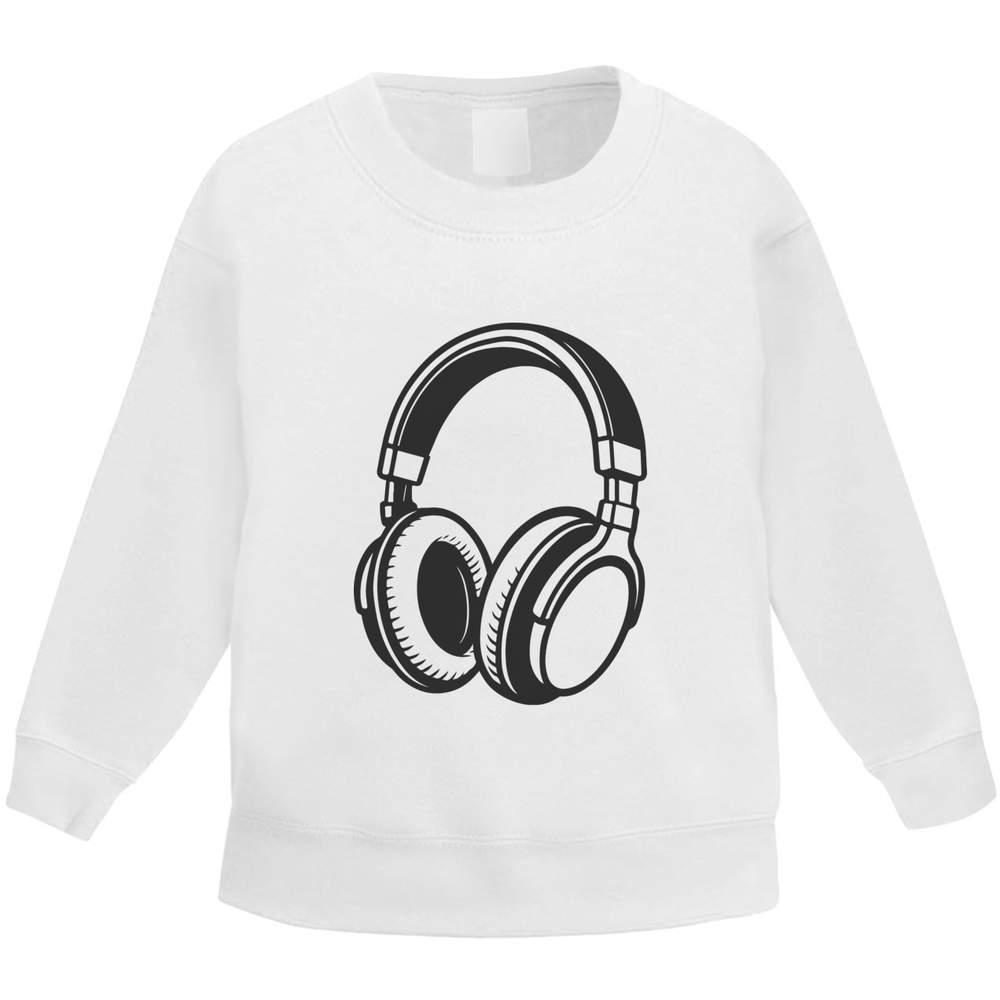 'Over-Ear Headphones' Kid's Sweatshirt / Sweater / Jumper (KW056609)
