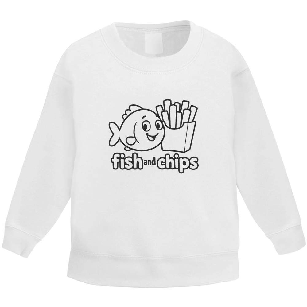 'Cute Fish & Chips' Kid's Sweatshirt / Sweater / Jumper (KW056878)