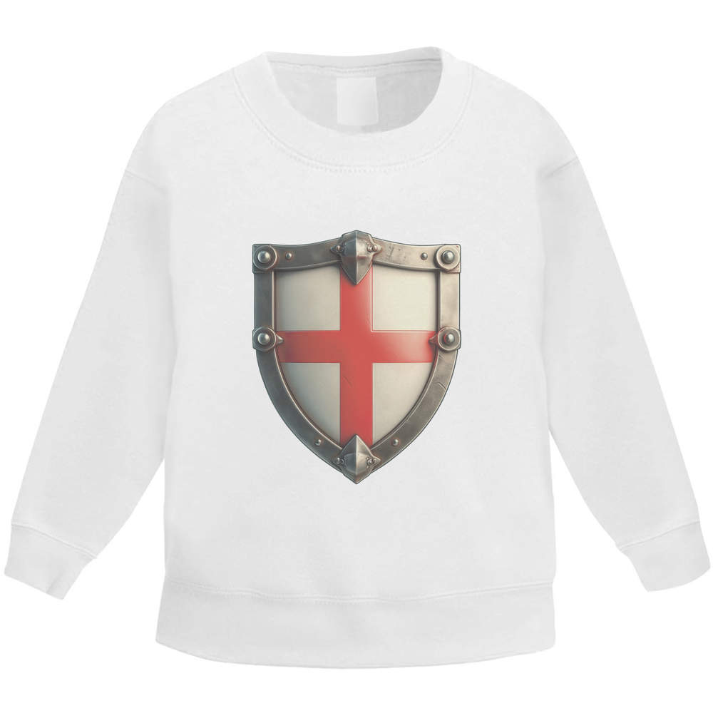 'England Flag Within Shield' Kid's Sweatshirt / Sweater / Jumper (KW057024)